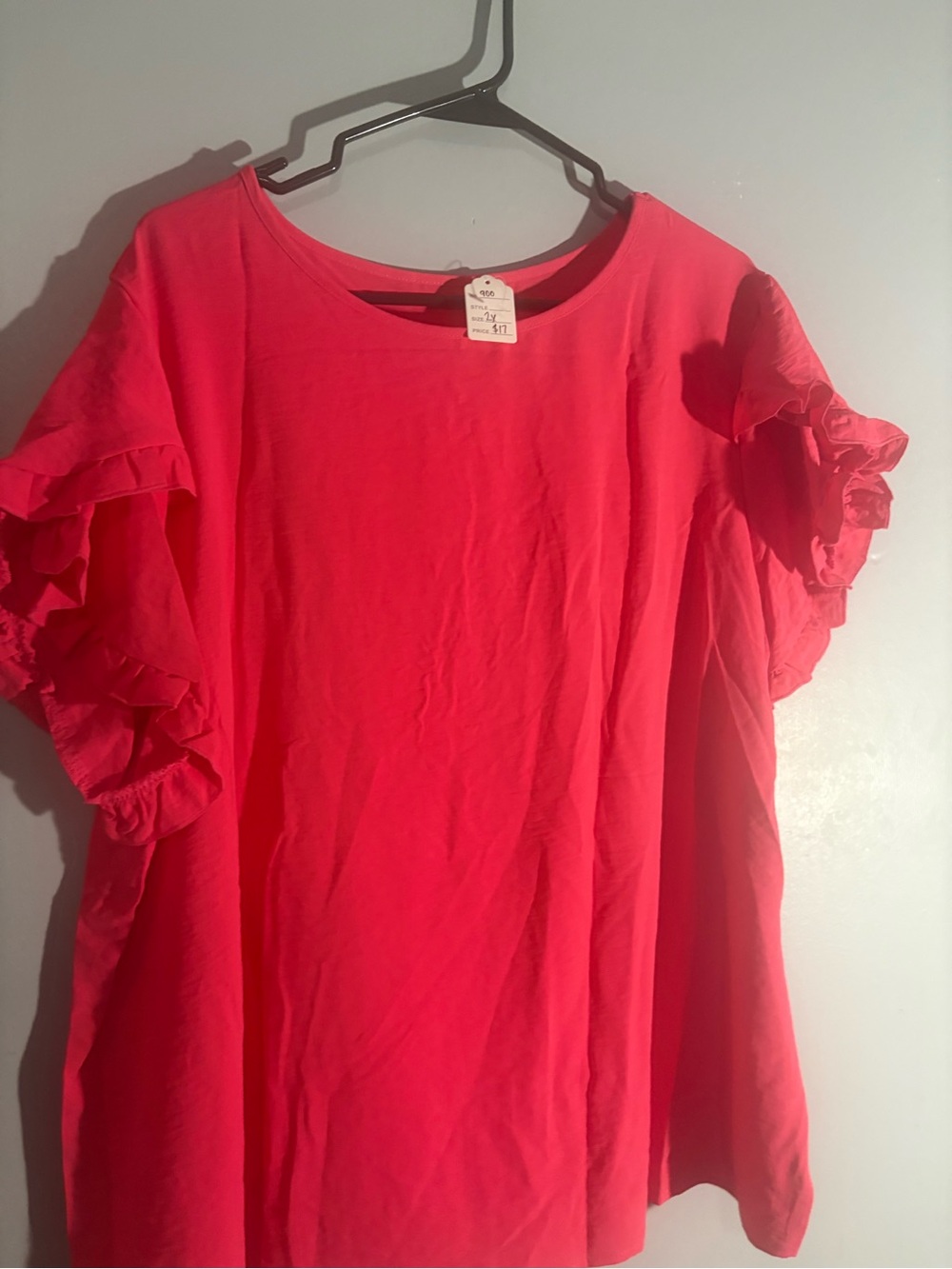 Women’s Ruffle Sleeve Top - Pink